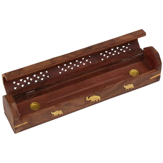 Incense Burner - Storage Wooden Box ~  elephant by OMSutra