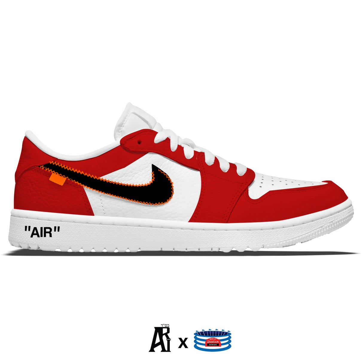 "Chicago Force OW" Jordan 1 Golf Shoes by Stadium Custom Kicks