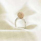 Celebrity 'Chicago Rocks' Sterling Silver Plated Champagne/Peach 12mm Czech Crystal Disco Ball Ring by Liberty Charms USA