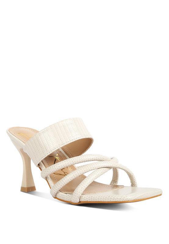 CHIRI Criss Cross Strap Spool Heel Sandsals - Vysn