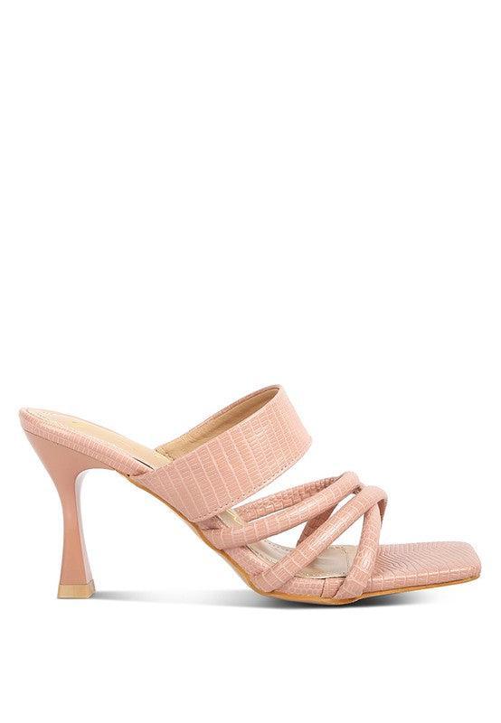 CHIRI Criss Cross Strap Spool Heel Sandsals - Vysn