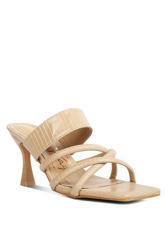 CHIRI Criss Cross Strap Spool Heel Sandsals - Vysn