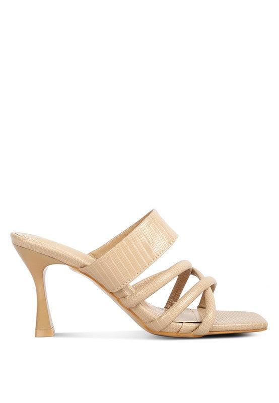 CHIRI Criss Cross Strap Spool Heel Sandsals - Vysn