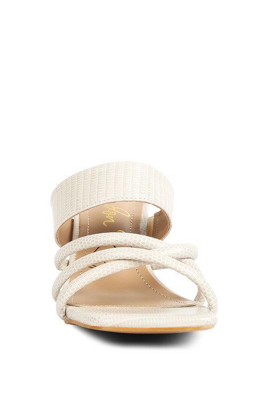 CHIRI Criss Cross Strap Spool Heel Sandsals - Vysn