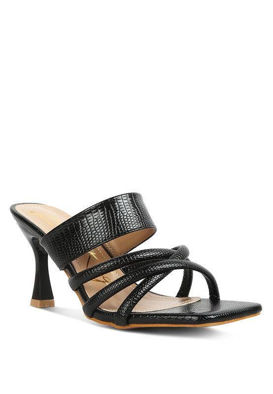 CHIRI Criss Cross Strap Spool Heel Sandsals - Vysn