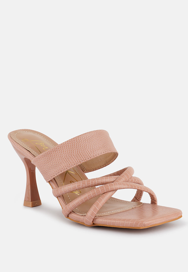 chiri criss cross strap spool heel sandals by London Rag