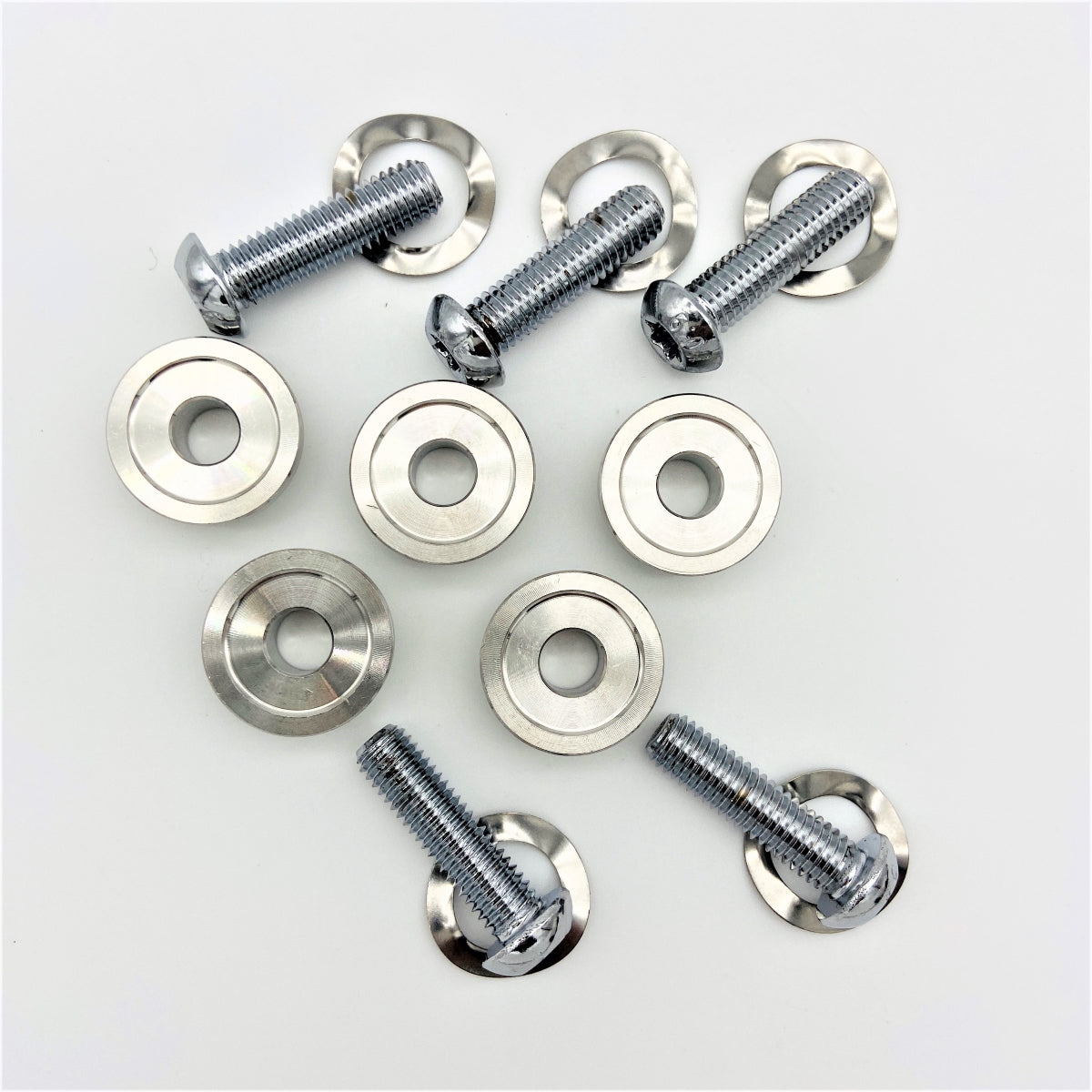 Chrome Rotor Bolt Kit (5 pcs.) for Harley by GeezerEngineering LLC