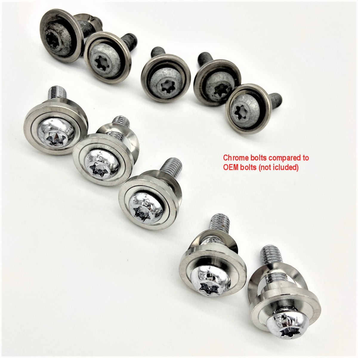 Chrome Rotor Bolt Kit (5 pcs.) for Harley by GeezerEngineering LLC