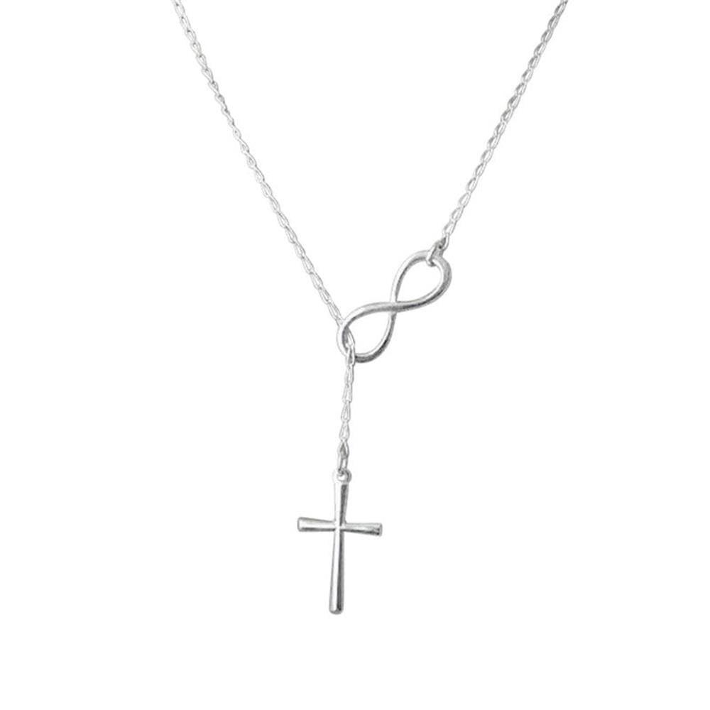 Silver Infinity Cross Necklace by Hollywood Sensation®