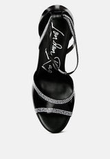 cinderella rhinestones embellished stiletto platform sandals by London Rag