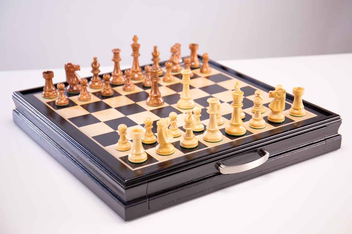 Club Chess Pieces with Storage Board by Chess House