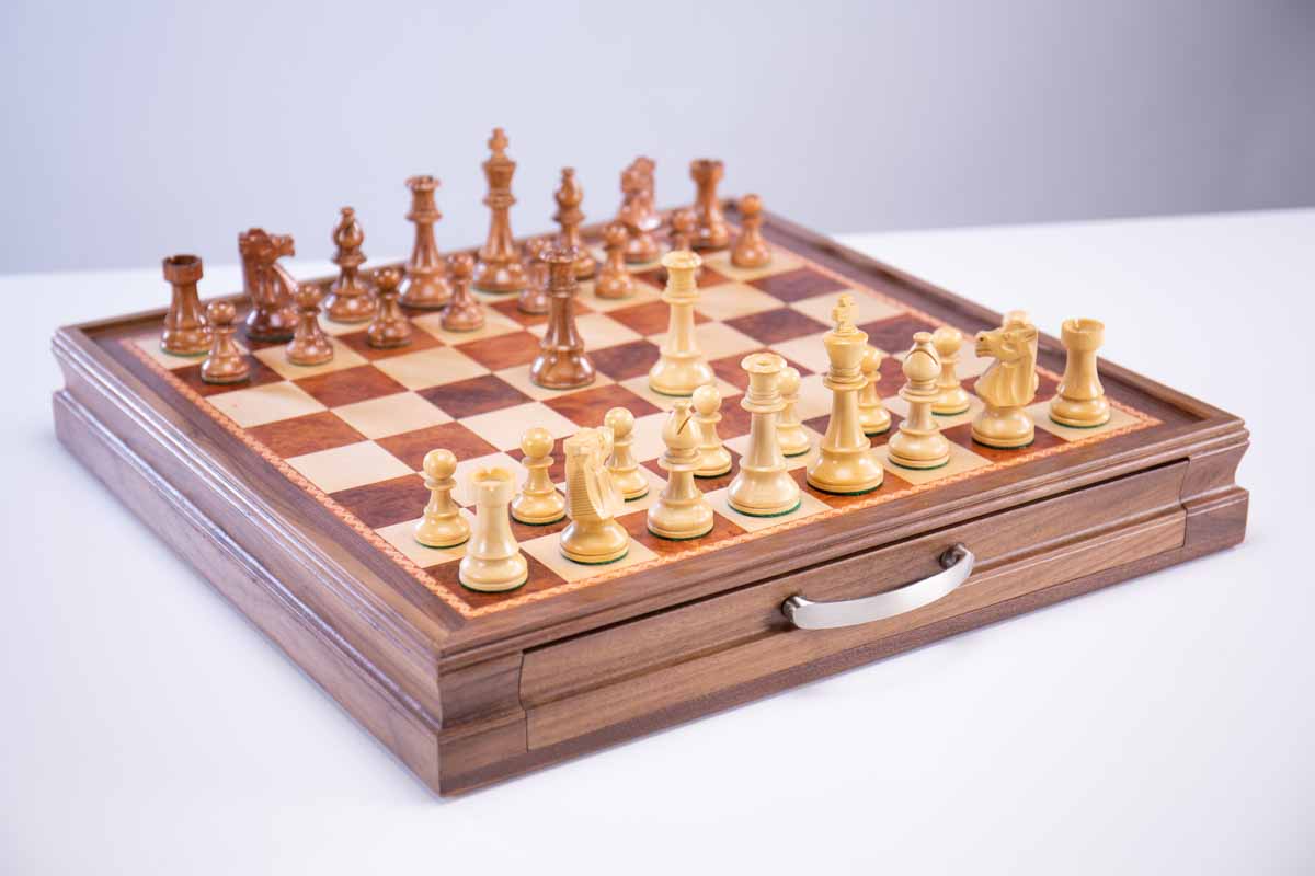 Club Chess Pieces with Storage Board by Chess House