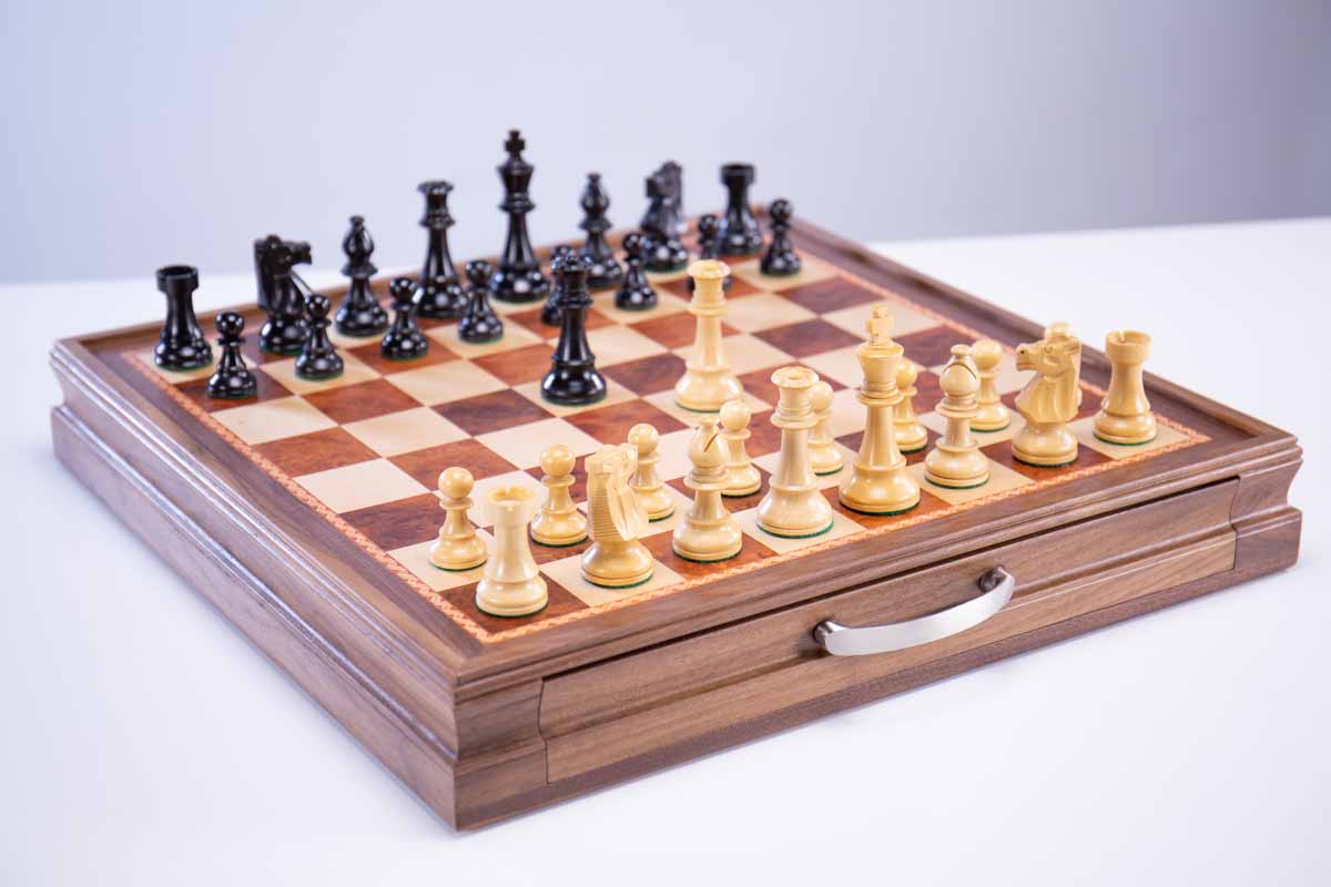 Club Chess Pieces with Storage Board by Chess House