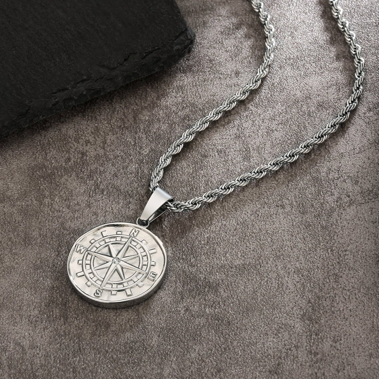 Compass Coin Pendant Necklace by Bling Proud | Urban Jewelry Online Store