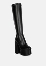 coraline high block heeled calf boots by London Rag