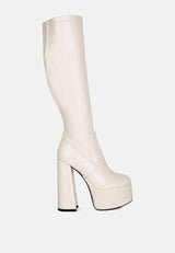 coraline high block heeled calf boots by London Rag