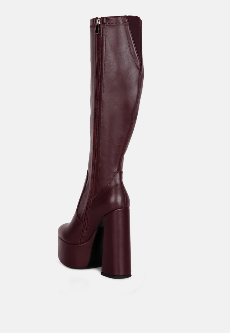 coraline high block heeled calf boots by London Rag