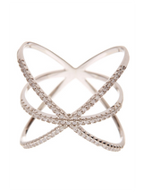 Sterling Silver CZ Criss Cross X Ring by Sterling Forever