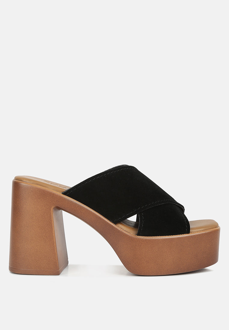 matrix criss cross strap block heel sandals by London Rag