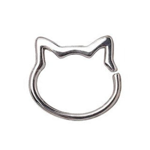 316L Stainless Steel Cat Seamless Ring / Cartilage Earring by Fashion Hut Jewelry - Vysn