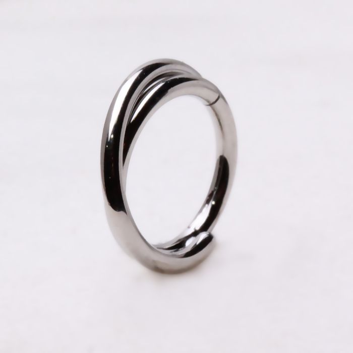 316L Stainless Steel Criss-Cross Hinged Clicker Ring by Fashion Hut Jewelry