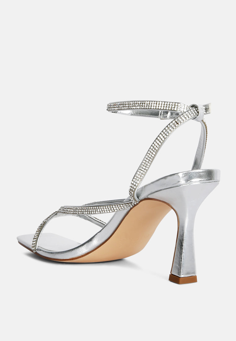 crush it diamante mid heel sandal by London Rag