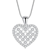 Crystal Heart Necklace for Women in Rose or White Gold by Hollywood Sensation®