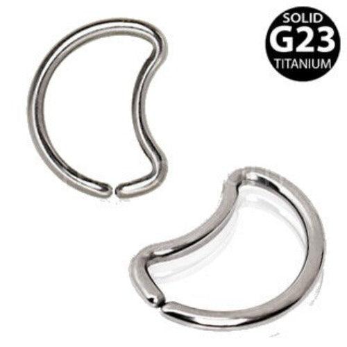 Titanium Crescent Moon Seamless Cartilage Earring by Fashion Hut Jewelry - Vysn