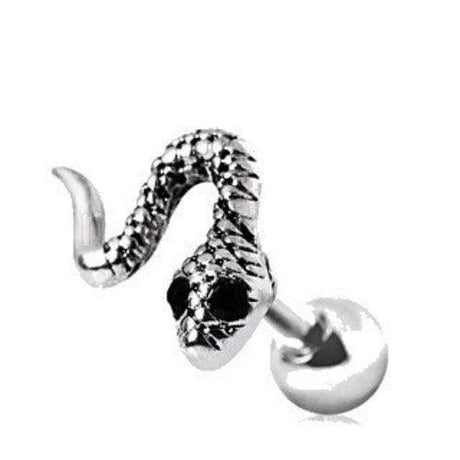 316L Surgical Steel Cute Baby Snake Cartilage Earring by Fashion Hut Jewelry - Vysn