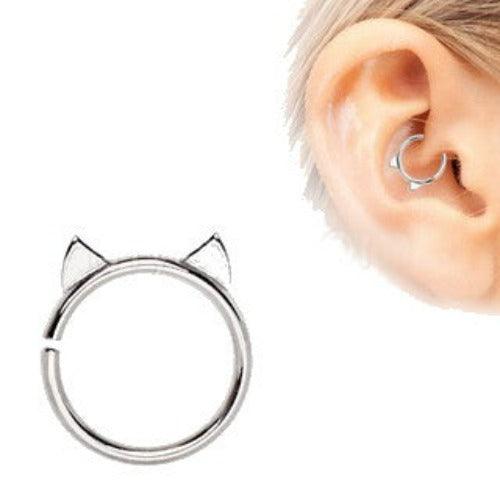 Annealed 316L Stainless Steel Cat Cartilage Earring by Fashion Hut Jewelry - Vysn