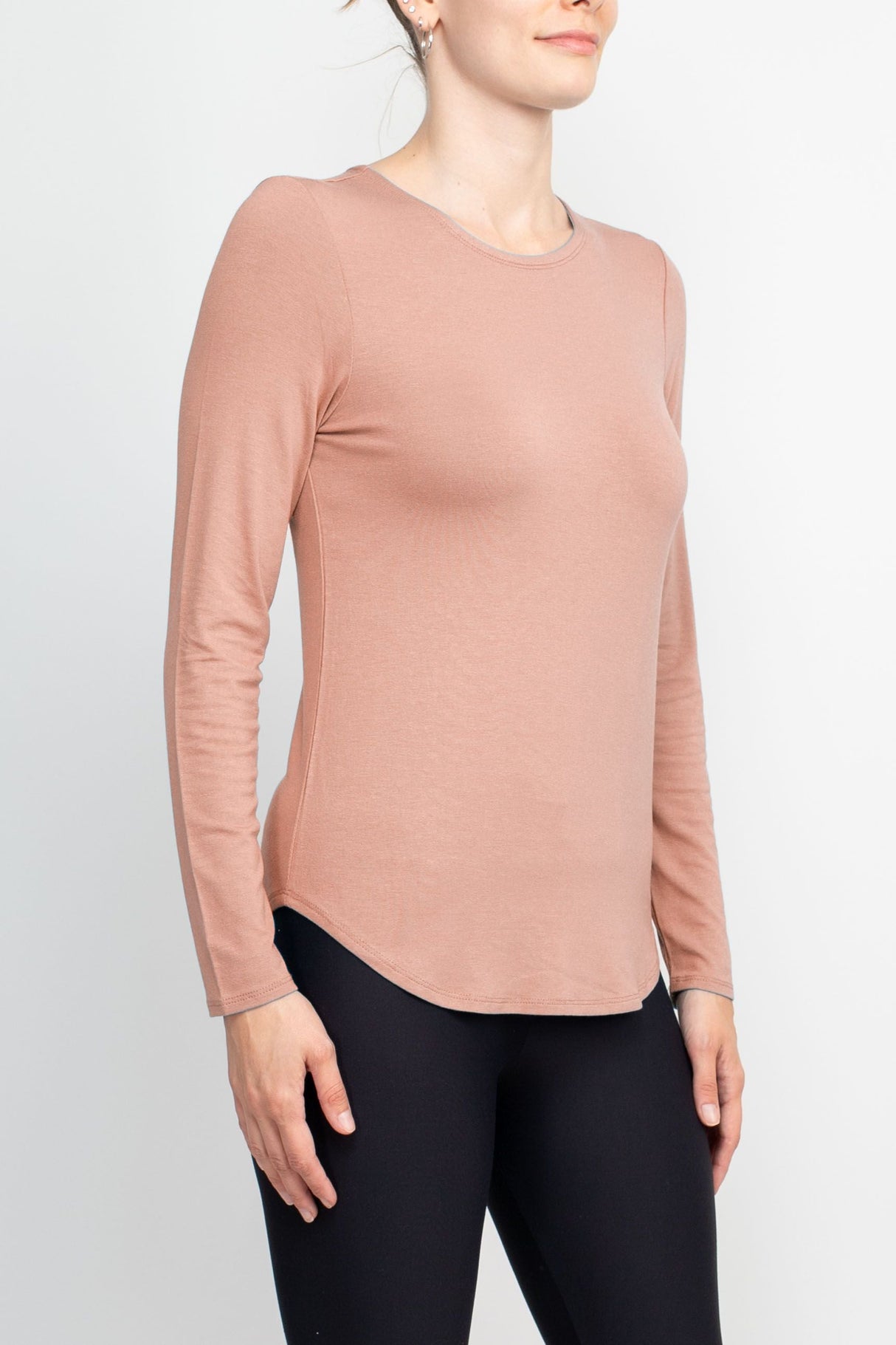 Cupio Crew Neck Long Sleeve Solid Knit Top by Curated Brands