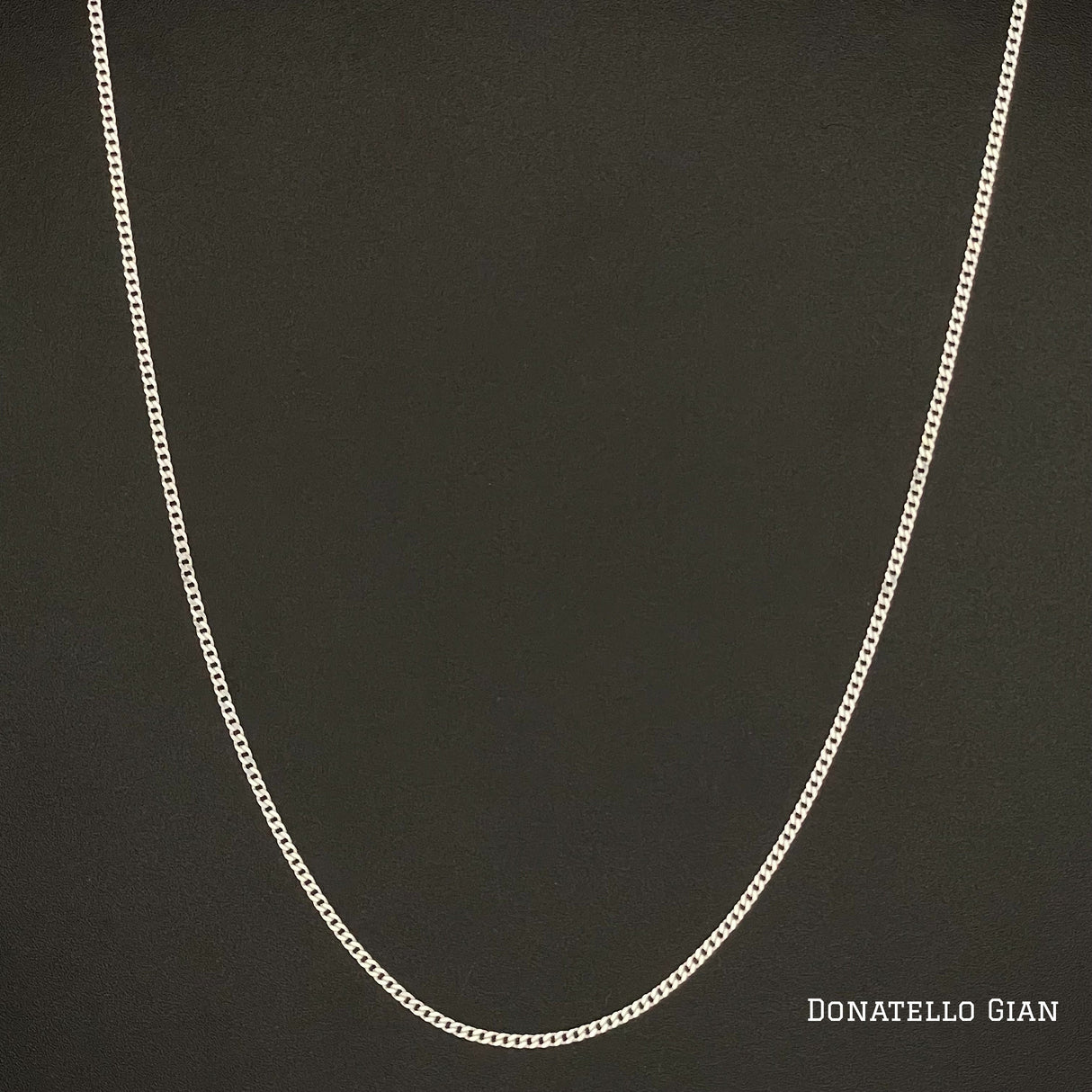 Sterling Silver 925 Cuban Curb Chain 1.3MM, 16"-24", Cuban Curb Chain Necklace, Italian Made Sterling Silver 925 Unisex Chain by Donatello Gian