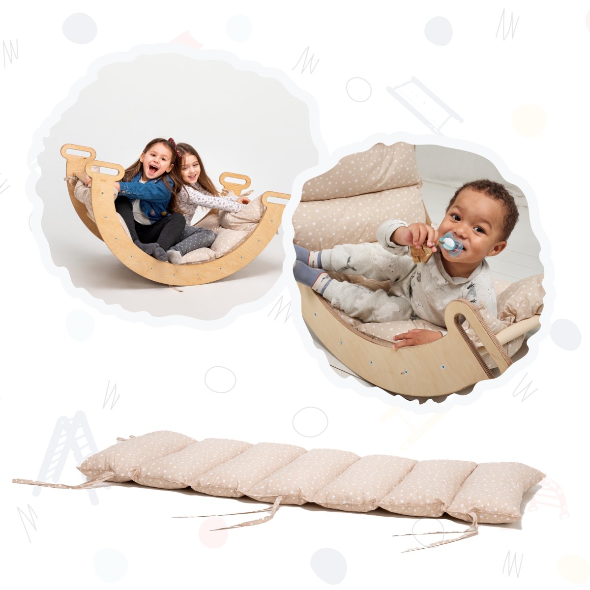 Cushion for Climbing Arch & Rocker Balance – Beige (Cushion Only) by Goodevas