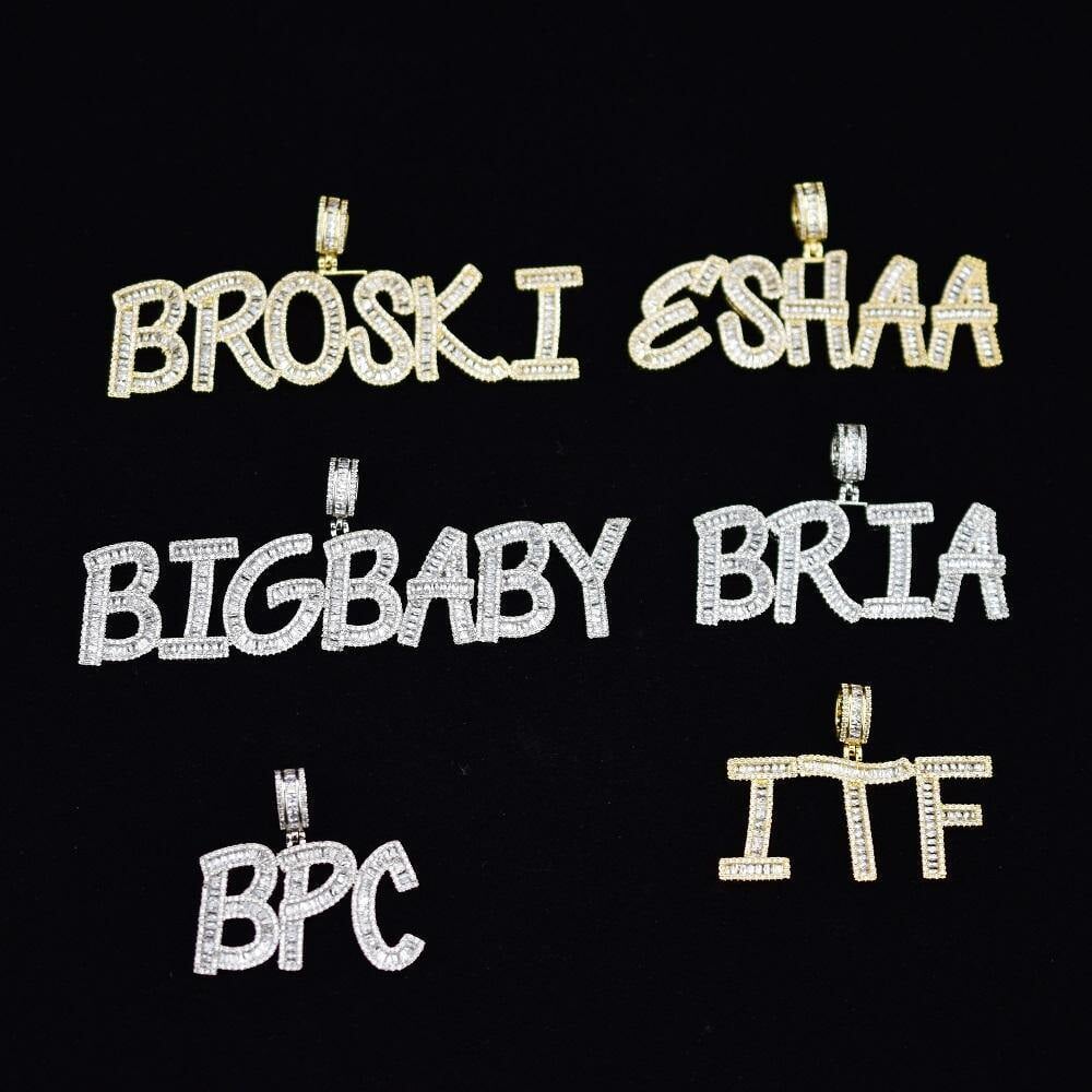 Custom Baguette Letter Pendant (1 letter available) by Bling Proud | Urban Jewelry Online Store