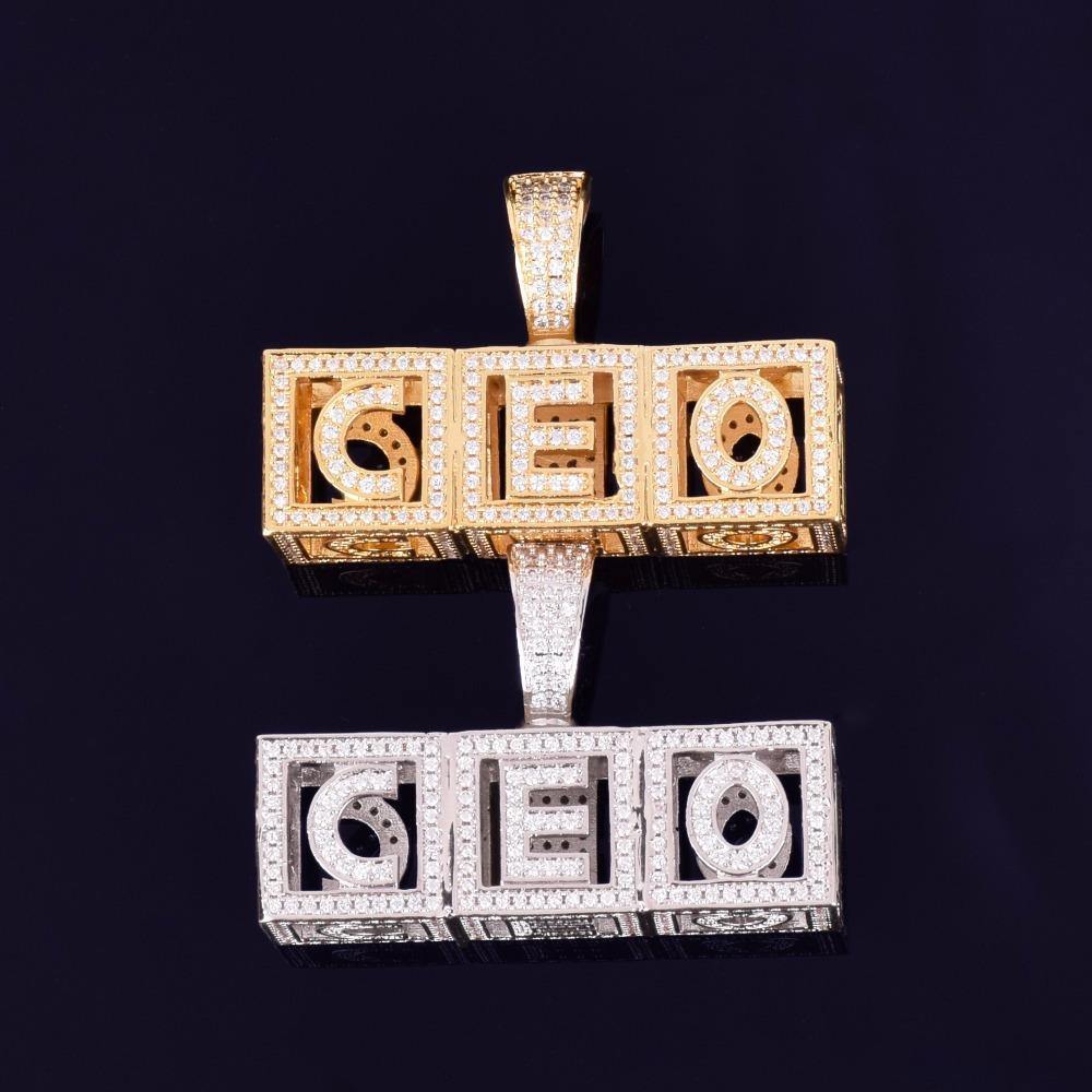 Custom Cubic Iced Baby Bock Letters Pendant Necklace by Bling Proud | Urban Jewelry Online Store