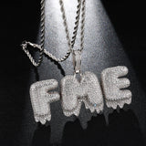 Custom Iced Out Drip Bubble Name Letter Pendant by Bling Proud | Urban Jewelry Online Store