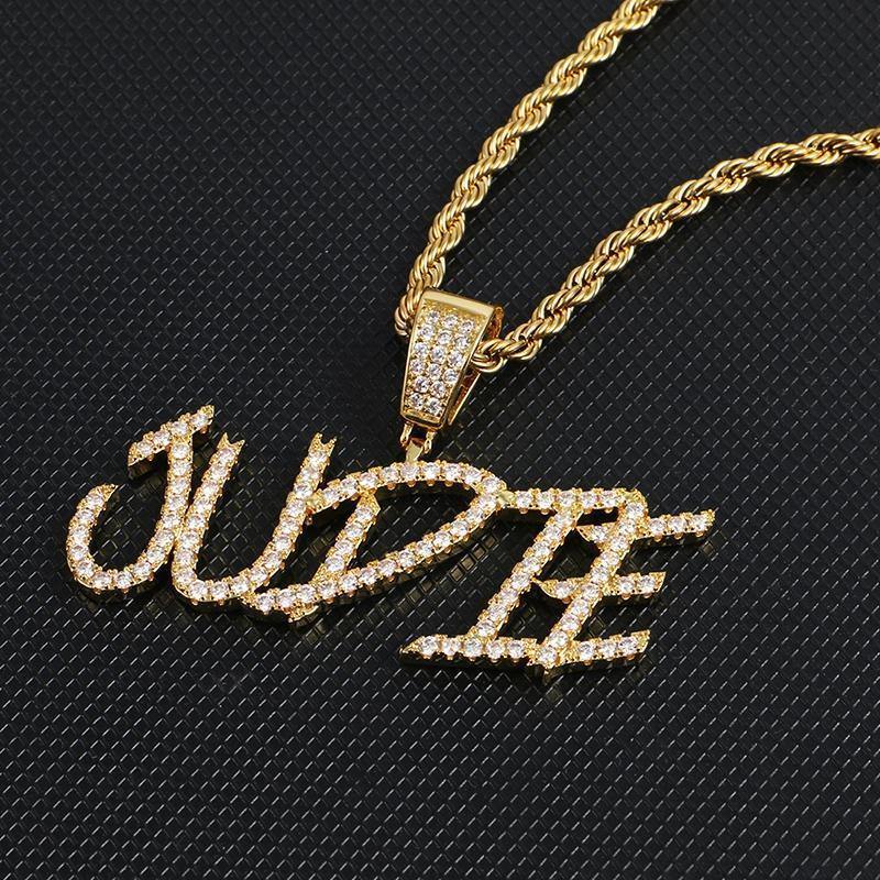 Custom Iced Out Name Letters Pendant Necklace by Bling Proud | Urban Jewelry Online Store