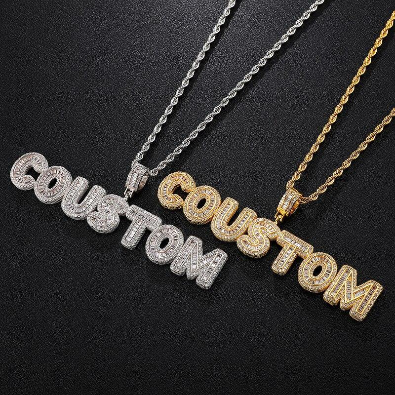 Custom Name Baguette Letters Pendant by Bling Proud | Urban Jewelry Online Store