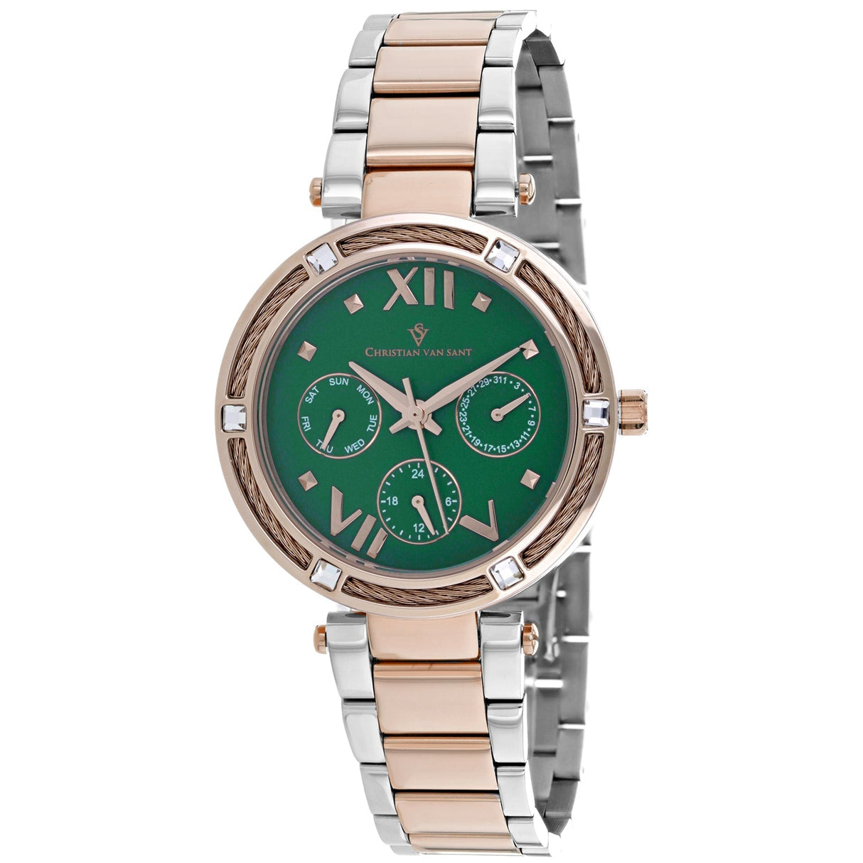 Christian Van Sant Women's Sienna Green Dial Watch - CV1825 by Balec Group