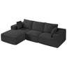 Modular Sectional Sofa, Sectional Couch for Living Room, L Shaped Sofa with High Rebound Sponge, Cloud Couch with Cushion for Living Room, Apartment, Black