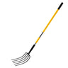 5 Tines Garden Fork Fiberglass Handle 57 in Digging Spading Pitchfork Heavy Duty