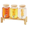 Drink Dispenser 1 Gal Beverage Dispenser for Parties Glass with Stand 3PCS
