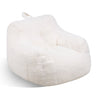 Bean Bag Chair, 3 feet Bean Bag Chair with Soft Armrests and Storage Pocket, 25D Memory Foam Filled with Soft Teddy Velvet Cover, Bean Bag for Bedroom or Playroom, White