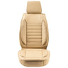 Seat Covers, Universal Car Seat Covers Front Seats, 2pcs Faux Leather Seat Cover, Semi-enclosed Design, Detachable Headrest and Airbag Compatible, for Most Cars SUVs and Trucks Beige