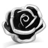 LOA838 - Matte Rhodium Brass Ring with Epoxy in Jet