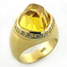 LOA639 - Gold 925 Sterling Silver Ring with AAA Grade CZ in Citrine