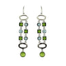 LOAS1334 - Rhodium 925 Sterling Silver Earrings with AAA Grade CZ in Peridot