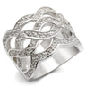 LOA553 - Rhodium 925 Sterling Silver Ring with AAA Grade CZ in Clear