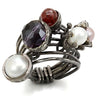 LOA599 - Antique Tone Brass Ring with Assorted in Multi Color