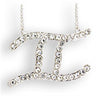 SNK10 - Silver Brass Chain Pendant with Top Grade Crystal in Clear